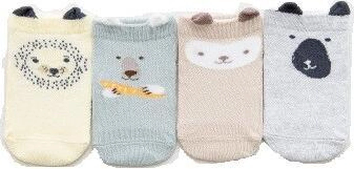 Merkloos 4-pack | Baby Sokjes Jongens Maat 6-18 Maanden - Dierenpint Leeuw Das 6 Merkloos 4-pack | Baby Sokjes Jongens Maat 6-18 Maanden - Dierenpint Leeuw Das - Afbeelding 6