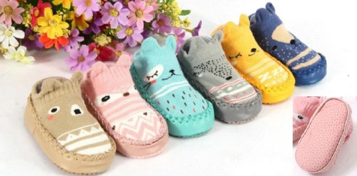 Jumada - Baby Schoentjes - Sloffen - Zacht - Anti Slip - Katoen - Geel - 12 Cm 4 Jumada - Baby Schoentjes - Sloffen - Zacht - Anti Slip - Katoen - Geel - 12 Cm - Afbeelding 4