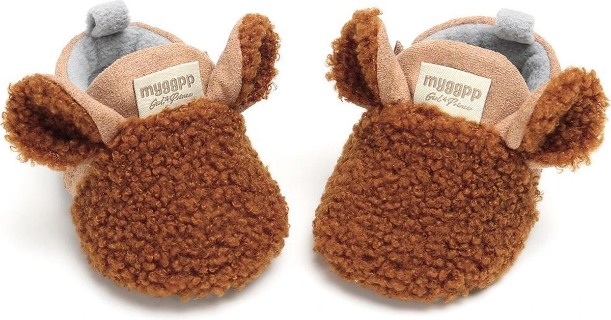 Schattige En Warme Myggpp Baby Slofjes Met Anti Slip Zool Bruin 6-12 Mnd/12 Cm 6 Schattige En Warme Myggpp Baby Slofjes Met Anti Slip Zool Bruin 6-12 Mnd/12 Cm - Afbeelding 6