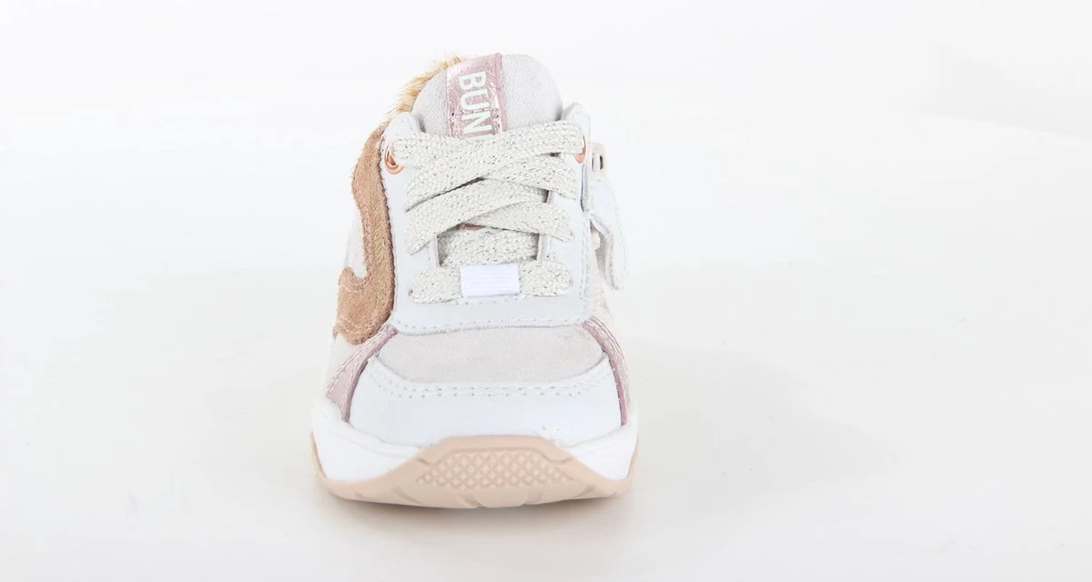 Bunnies JR 223374-500 Meisjes Lage Sneakers - Wit/Beige/Print/Bruin - Leer - Veters 3 Bunnies JR 223374-500 Meisjes Lage Sneakers - Wit/Beige/Print/Bruin - Leer - Veters - Afbeelding 3