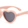 Maesy - Baby Zonnebril Maes - 0-2 Jaar - Flexibel Buigbaar - Verstelbaar Elastiek - Gepolariseerde UV400 Bescherming - Jongens En Meisjes - Hartvormige Babyzonnebril - Licht Roze