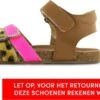 Shoesme Cognac Sandaal Met Fuchsia En Snake-details
