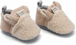 Babyslofjes - Antislip – Fleece Voering - Completebabyuizet - Slofjes Voor Je Baby, Dreumes Voor Jongens En Meisjes - 6-12 Maanden (12cm) - Lichtbruin -Goedkope Kleintje Kleding Winkel 1200x712