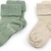 KipKep Babysokjes Groen: Bio Blijf-Sokjes - Maat 0-6 Mnd - Calming Green - 2 Paar