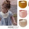 MINIIYOU - 6 Stuks - Hydrofiele Bandana Slabbetjes Meisje Franjes - Roze Geel - Beige