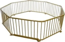 INKLAPBARE Grondbox - Baby Boxen - Playpen Omtrek 7,2m - GELAKT Grenenhout - Kinderbox Modulair - (8-delig)