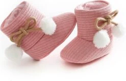 Babyslofjes - Baby Slofjes Meisjes - Roze - Sloffen - Maat 20 - 6-9 Maanden