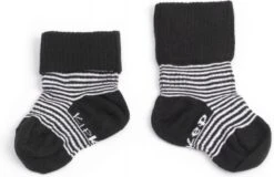 KipKep Babysokjes Zwart: Blijf-Sokjes - Maat 6-12 Mnd - Zwart-wit Gestreept - 2 Paar -Goedkope Kleintje Kleding Winkel 1200x777 2