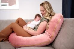 Telano Zwangerschapskussen XXL - Extra Hoes En Opbergtas - Exclusieve Gouden Rits - Velvet Stof - Voedingskussen - U Vorm - Extra Groot - Zijslaapkussen - Roze -Goedkope Kleintje Kleding Winkel 1200x798 12