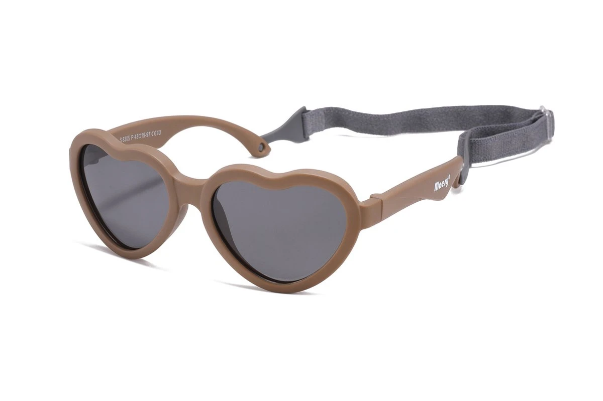 Maesy - Baby Zonnebril Maes - 0-2 Jaar - Flexibel Buigbaar - Verstelbaar Elastiek - Gepolariseerde UV400 Bescherming - Jongens En Meisjes - Hartvormige Babyzonnebril - Taupe Bruin 2 Maesy - Baby Zonnebril Maes - 0-2 Jaar - Flexibel Buigbaar - Verstelbaar Elastiek - Gepolariseerde UV400 Bescherming - Jongens En Meisjes - Hartvormige Babyzonnebril - Taupe Bruin - Afbeelding 2