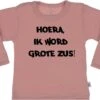 T-Shirt Hoera Ik Word Grote Zus 86/92 / Lange Mouw / Oudrose