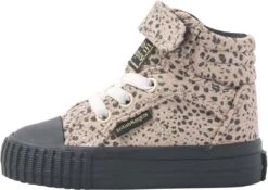 British Knights DEE Baby Meisjes Sneakers Hoog - Beige Cheetah - Maat 26 -Goedkope Kleintje Kleding Winkel 1200x851