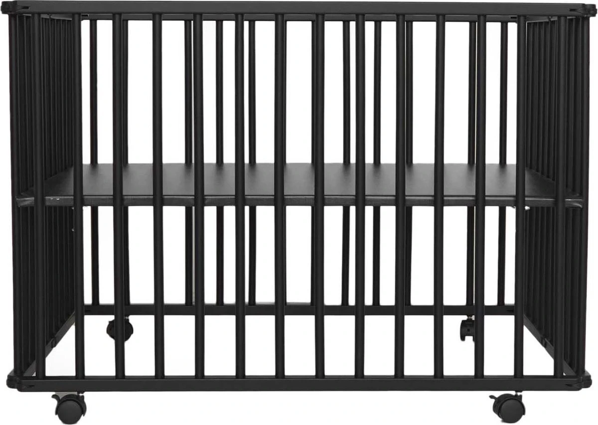 Prénatal Basis Babybox – Inklapbare Kinderbox / Baby Box – In Hoogte Verstelbaar – Met Wieltjes - 75 X 100 Cm – Zwart 1 Prénatal Basis Babybox – Inklapbare Kinderbox / Baby Box – In Hoogte Verstelbaar – Met Wieltjes - 75 X 100 Cm – Zwart