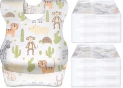 40 Stuks - Wegwerp Slabbetjes - Baby Peuter - Safari Dieren