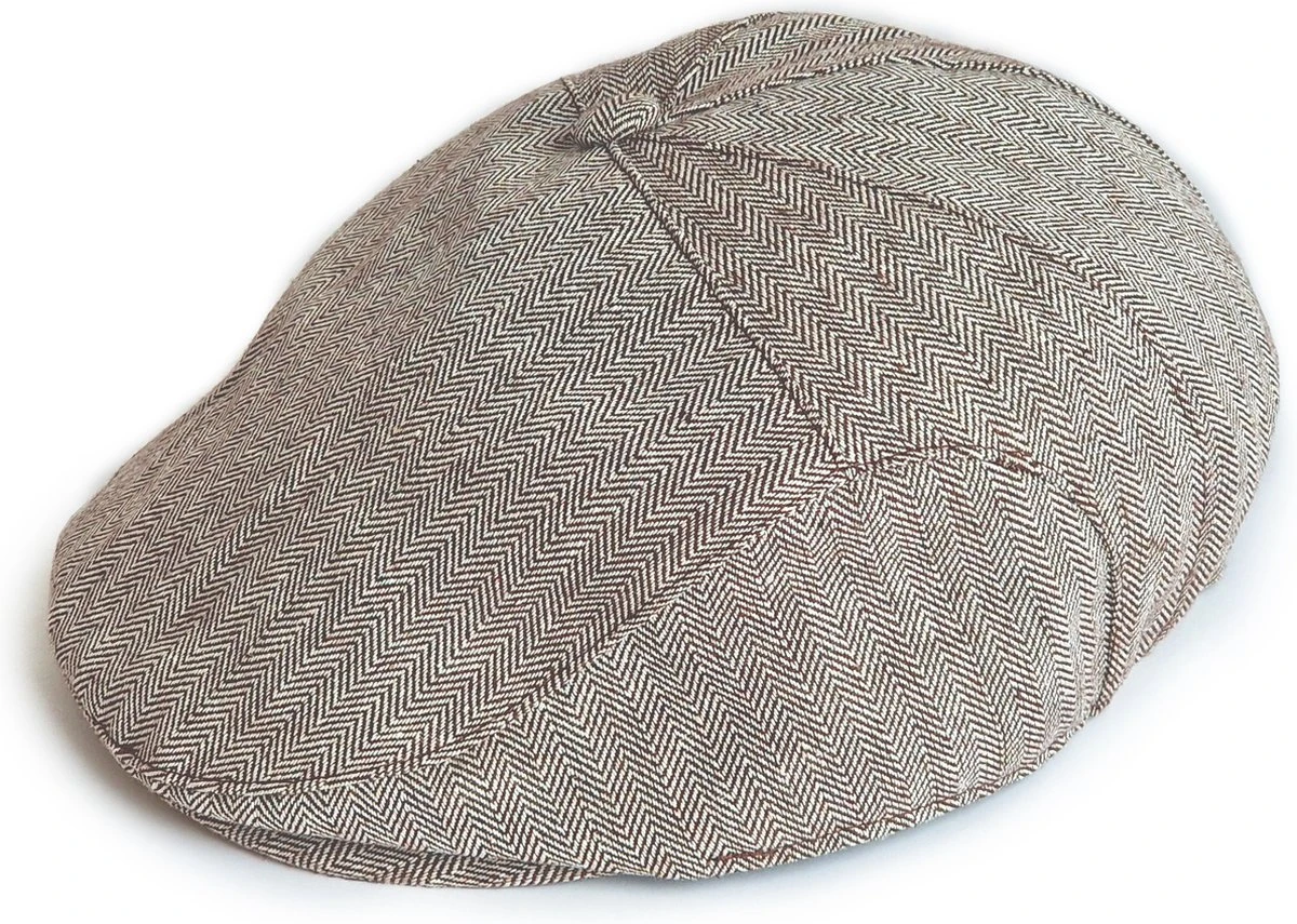 Flat Cap Kind (1 T/m 4 Jaar) Jaren 20 Platte Pet - Bruin/wit Motief 1 Flat Cap Kind (1 T/m 4 Jaar) Jaren 20 Platte Pet - Bruin/wit Motief