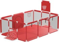 Merkloos Grondbox - Kinderbox - Baby Speelbox - Playpen Kruipbox Speedbox - Rood