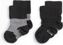 KipKep Babysokjes Zwart: Blijf-Sokjes - Maat 6-12 Mnd - Zwart-wit Gestreept - 2 Paar -Goedkope Kleintje Kleding Winkel 1200x860 1