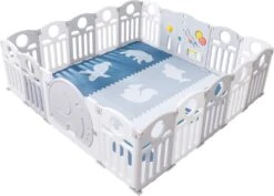 Little Toby Grondbox Baby – Speelbox Inklapbaar – Kinderbox Grijs