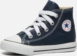 Converse Chuck Taylor All Star Hi Sneakers - Maat 23 - Unisex - Blauw/wit -Goedkope Kleintje Kleding Winkel 1200x868