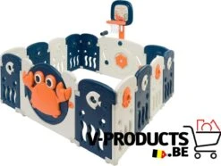 Grondbox Type Sea World Blauw. Afscherming Voor Peuter En Kind , Kruipbox En Speelbox Met Basket Ring