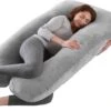 Litollo® Zwangerschapskussen XXL | Voedingskussen | Lichaamskussen| 280cm | Zachte Fleece Stof |Body Pillow | Afneembare Hoes | Grijs