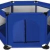 Merkloos Opvouwbare Speelbox Voor Kinderen - Babybox - Playpen - Reisbox - Kruipbox - Kinderbox Hekwerk - Mesh Box Zeshoekig Wasbaar - Blauw