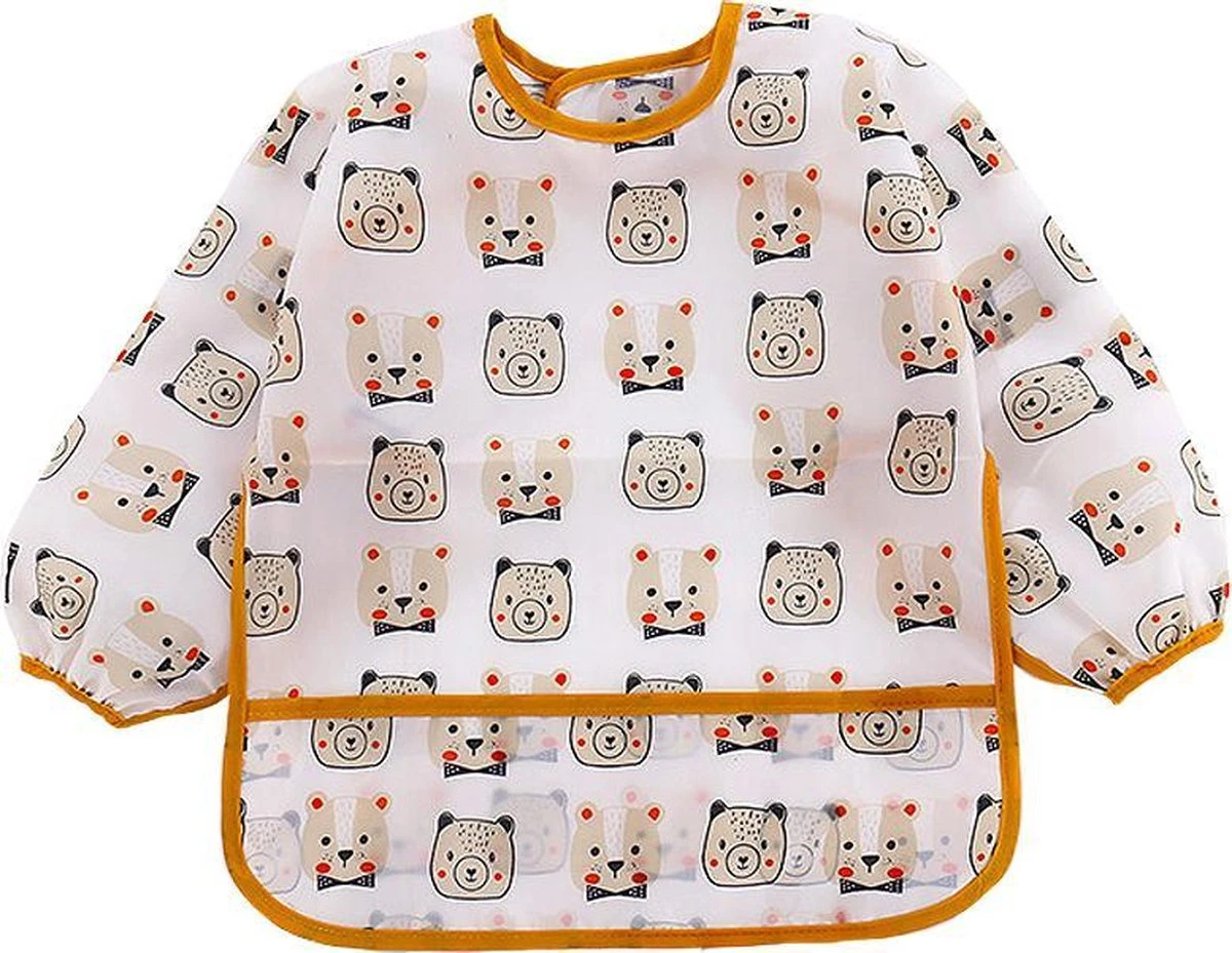 Merkloos Kliederschort Met Beertjes - Slabber Lange Mouwen - Schort / Slabbetje 1 Merkloos Kliederschort Met Beertjes - Slabber Lange Mouwen - Schort / Slabbetje