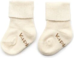 KipKep Baby Sokjes Prematuur Newborn - OffWhite - Ecru - Blijf-sokjes - 1 Paar - Zakken Niet Af