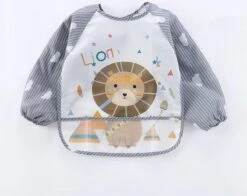 Merkloos Duo Pack - Slab Met Mouwen En Opvangbak - Leeuw & Kat -Goedkope Kleintje Kleding Winkel 1200x954