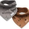 Jollein Slab Bandana Spot - Storm Grey/Caramel - 2 Stuks