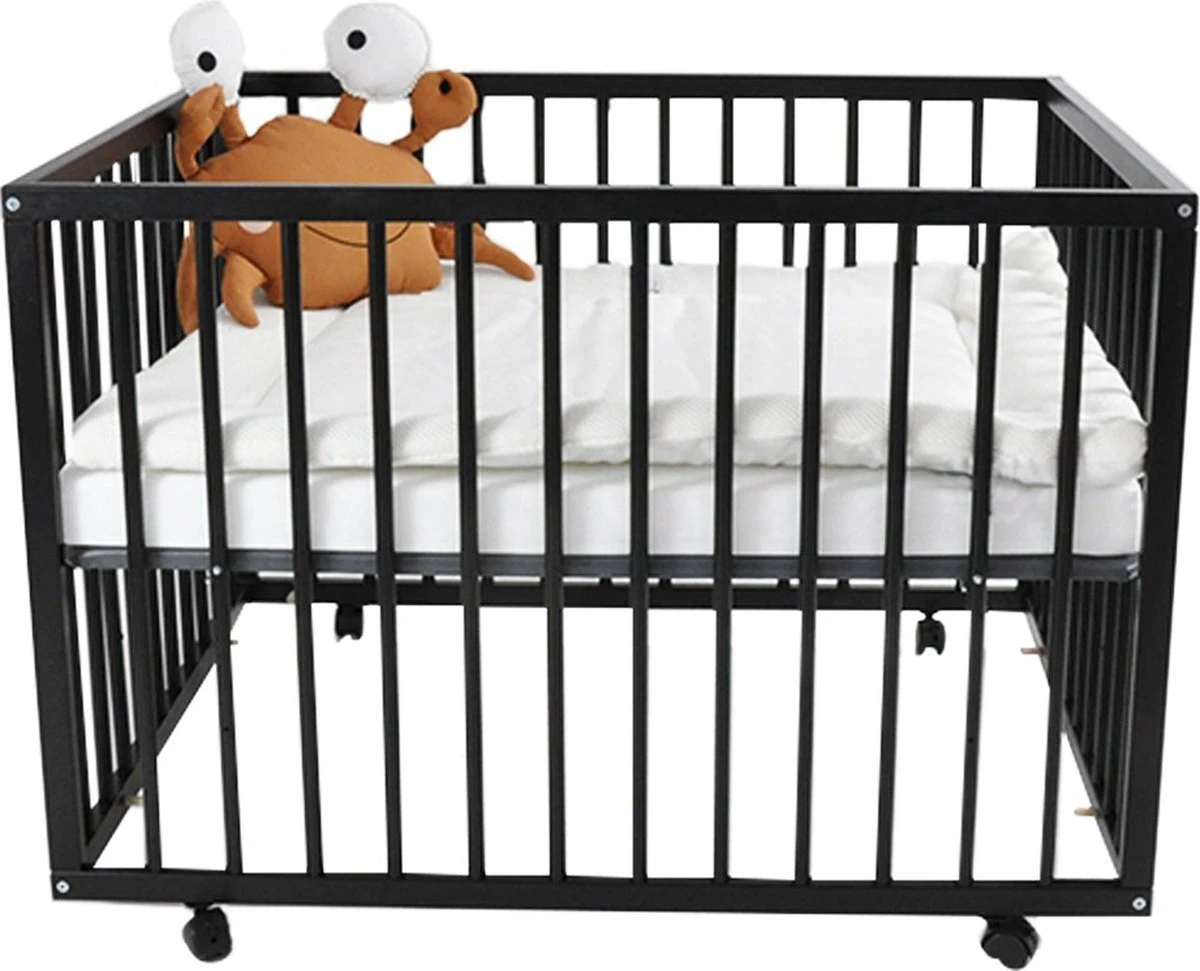 Box - Met Wieltjes - Park - Babybox - 80 X 100 Cm - Zwart 1 Box - Met Wieltjes - Park - Babybox - 80 X 100 Cm - Zwart