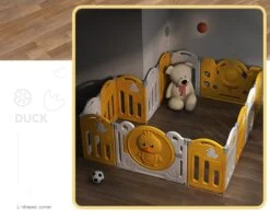 Kunststof Grondbox Van Babyduck | Playpen | Babypark | Grote Babybox | Hoge Kwaliteit | Kleur Geel -Goedkope Kleintje Kleding Winkel 1200x975