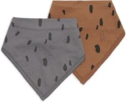 Jollein Slab Bandana Spot - Storm Grey/Caramel - 2 Stuks -Goedkope Kleintje Kleding Winkel 1200x978 2