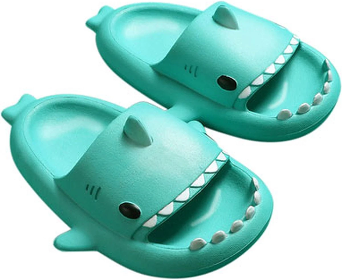 Merkloos Badslippers Kinderen Haai Turquoise -jongens En Meisjes 2-3 Jaar - Maat 24-25 1 Merkloos Badslippers Kinderen Haai Turquoise -jongens En Meisjes 2-3 Jaar - Maat 24-25