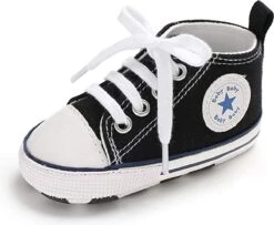 Baby Schoenen - Pasgeboren Babyschoenen - Eerste Baby Schoentjes 6-12 Maanden - Zachte Zool Antislip - Baby Slofjes 12cm - Zwart -Goedkope Kleintje Kleding Winkel 1200x987