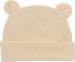 3 Pack Babymutsjes Newborn BEERVORM Geel Crème Oudroze - Beren Oortjes -Goedkope Kleintje Kleding Winkel 1200x992