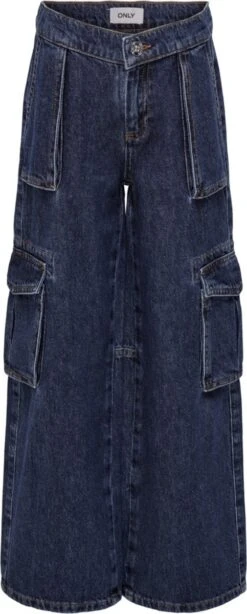 Goedkope Kleintje Kleding Winkel 14 WIJDE CARGO JEANS ONLY (158,Dark Blue Denim)