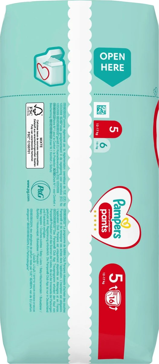 Pampers® Pampers Broek Premium Protection Maat 5 Junior, 12-17 Kg, Enkele Verpakking, 16 Stuks 9 Pampers® Pampers Broek Premium Protection Maat 5 Junior, 12-17 Kg, Enkele Verpakking, 16 Stuks - Afbeelding 9