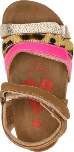 Shoesme Cognac Sandaal Met Fuchsia En Snake-details -Goedkope Kleintje Kleding Winkel 583x1200