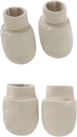 3-pack - Baby Newborn Krabwantjes En Slofjes - Beige Wit -Goedkope Kleintje Kleding Winkel 673x1200 1