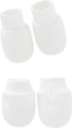 3-pack - Baby Newborn Krabwantjes En Slofjes - Beige Wit -Goedkope Kleintje Kleding Winkel 673x1200