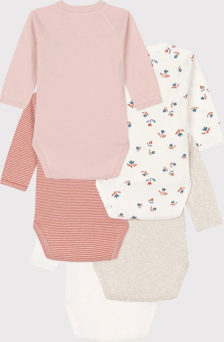 Petit Bateau Set Van 5 Katoenen Body's Met Lange Mouwen Voor Baby's Meisjes Rompertje - Maat 68 2 Petit Bateau Set Van 5 Katoenen Body's Met Lange Mouwen Voor Baby's Meisjes Rompertje - Maat 68 - Afbeelding 2