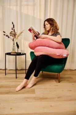 Telano Zwangerschapskussen XXL - Extra Hoes En Opbergtas - Exclusieve Gouden Rits - Velvet Stof - Voedingskussen - U Vorm - Extra Groot - Zijslaapkussen - Roze -Goedkope Kleintje Kleding Winkel 798x1200 3