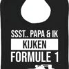 Slab - Ssst.. Papa & Ik Kijken Formule 1 - Slabber - Slabbetjes - Baby - F1 - F1 - Red Bull Racing - Max Verstappen - Drukknoop - Stuks 1 - Zwart
