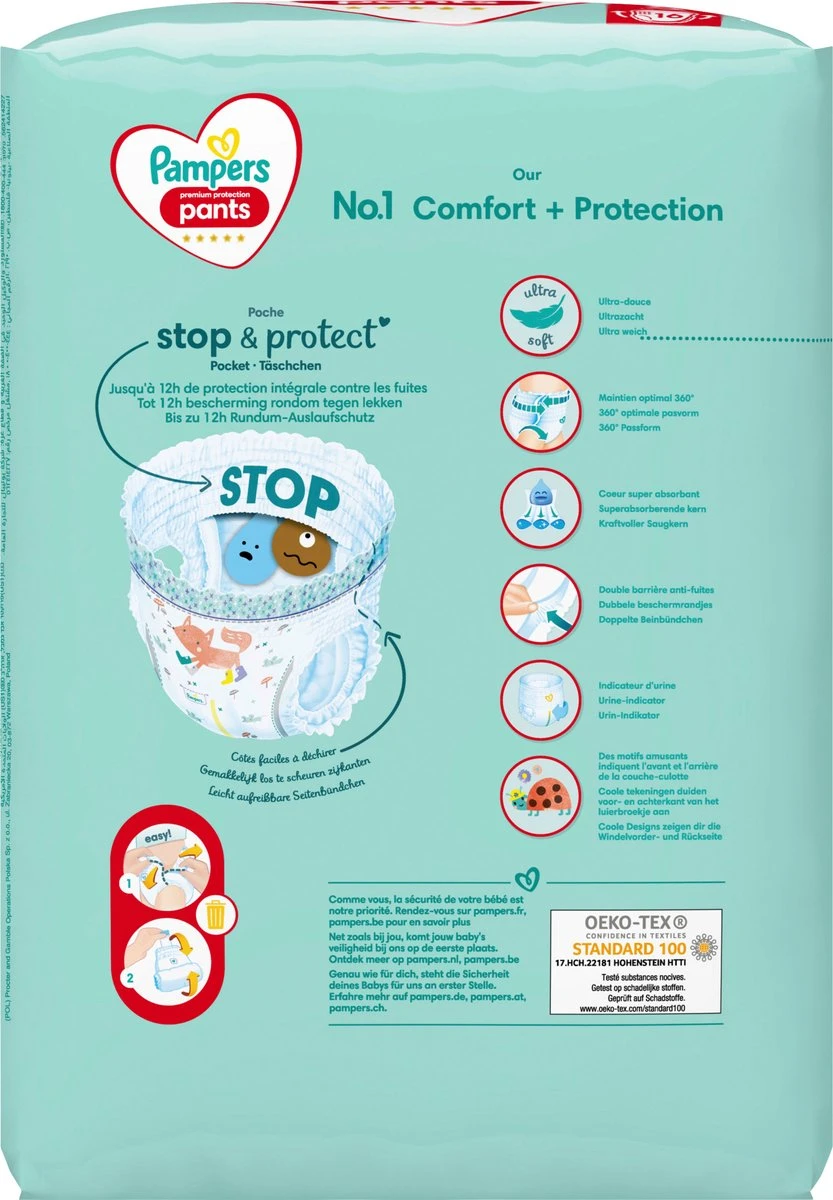 Pampers® Pampers Broek Premium Protection Maat 5 Junior, 12-17 Kg, Enkele Verpakking, 16 Stuks 6 Pampers® Pampers Broek Premium Protection Maat 5 Junior, 12-17 Kg, Enkele Verpakking, 16 Stuks - Afbeelding 6