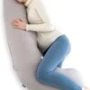 Vivid Green Zwangerschapskussen (J-vorm) - Voedingskussen - Zijslaapkussen - Body Pillow - Lichaamskussen - Grijs