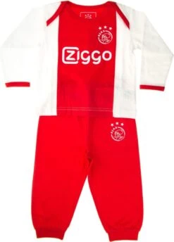 Ajax Baby Pyjama - Wit/rood - Rood/Wit - Maat 86/92 -Goedkope Kleintje Kleding Winkel 862x1200