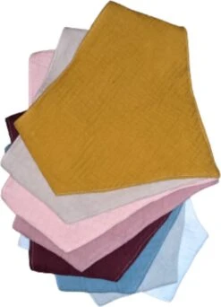 Set Van 8 Multicolor Slabbetjes - 100% Organisch Katoen - Bandana Slab - Hydrofiel - Slabber - Kwijl Slabbetjes - Slabbertjes Baby- Kraamcadeau Meisje -Goedkope Kleintje Kleding Winkel 867x1200 1
