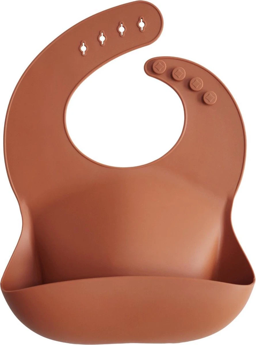 Mushie Siliconen Slab - Clay - Met Opvangbakje 1 Mushie Siliconen Slab - Clay - Met Opvangbakje