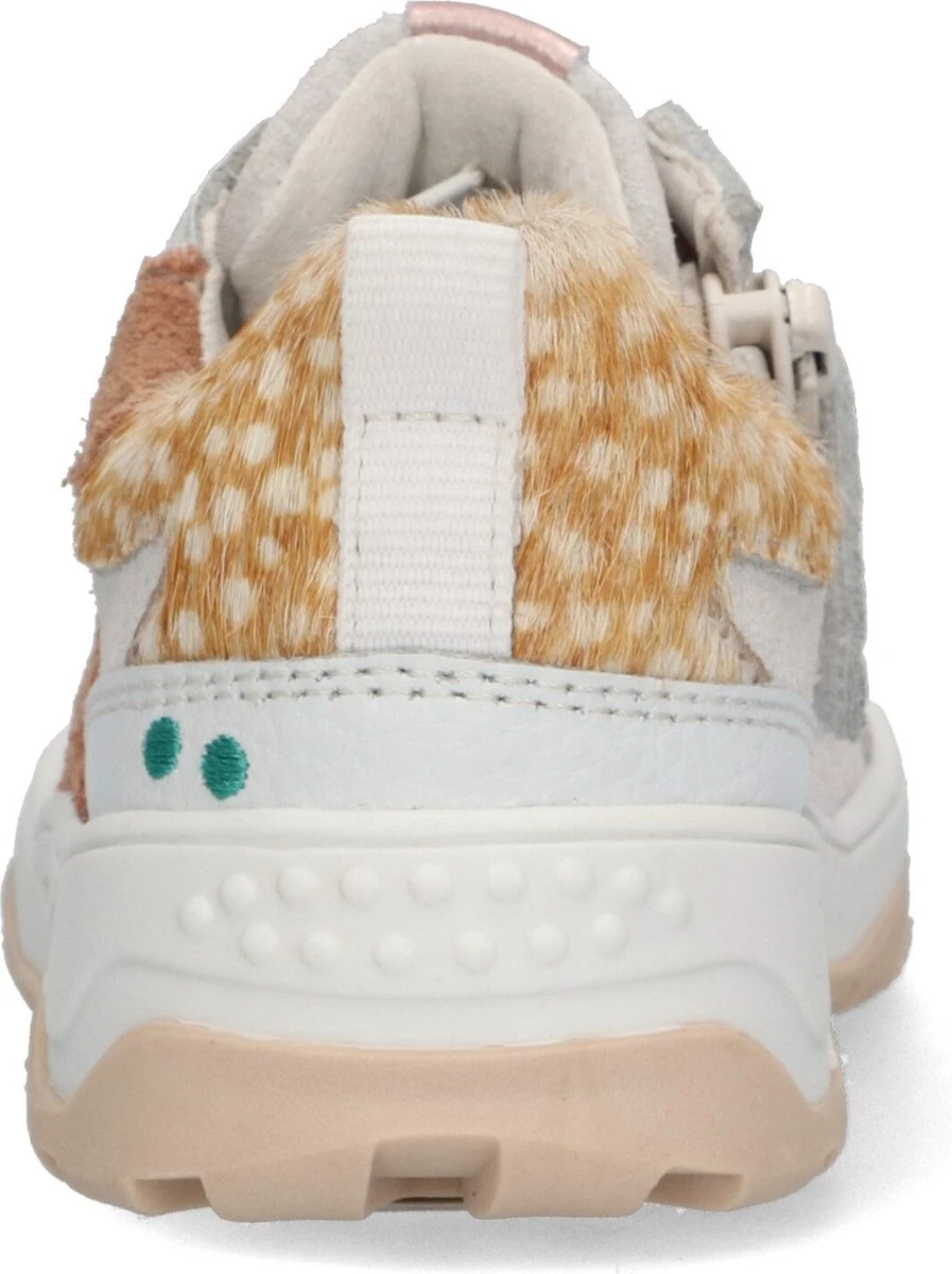 Bunnies JR 223374-500 Meisjes Lage Sneakers - Wit/Beige/Print/Bruin - Leer - Veters 5 Bunnies JR 223374-500 Meisjes Lage Sneakers - Wit/Beige/Print/Bruin - Leer - Veters - Afbeelding 5